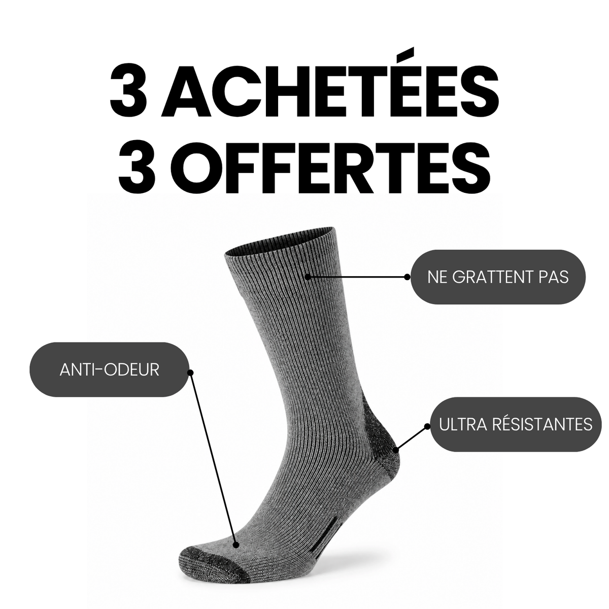 Chaussettes Laine Mérinos pour homme – Usage quotidien